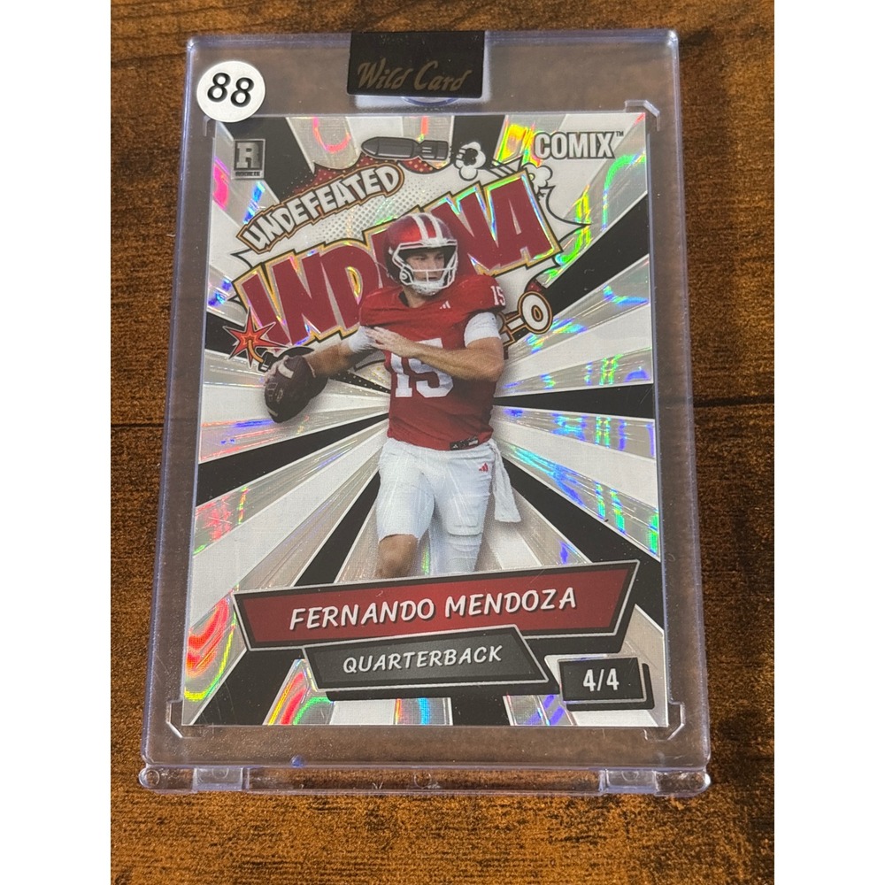 2025 Wild Card Comix Undefeated Indiana Fernando Mendoza 4/4 Silver Holofoil QB